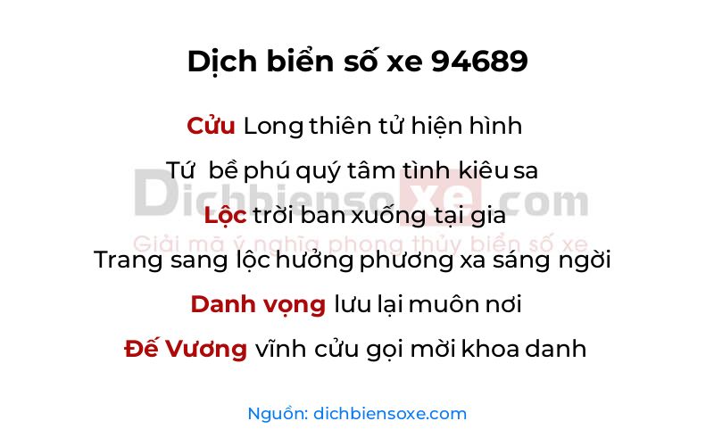 Dịch thơ biển số 94689