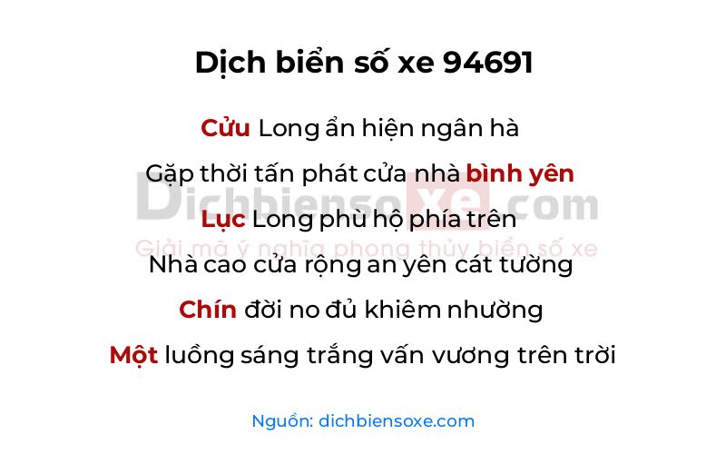 Dịch thơ biển số 94691