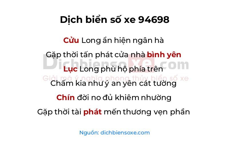 Dịch thơ biển số 94698