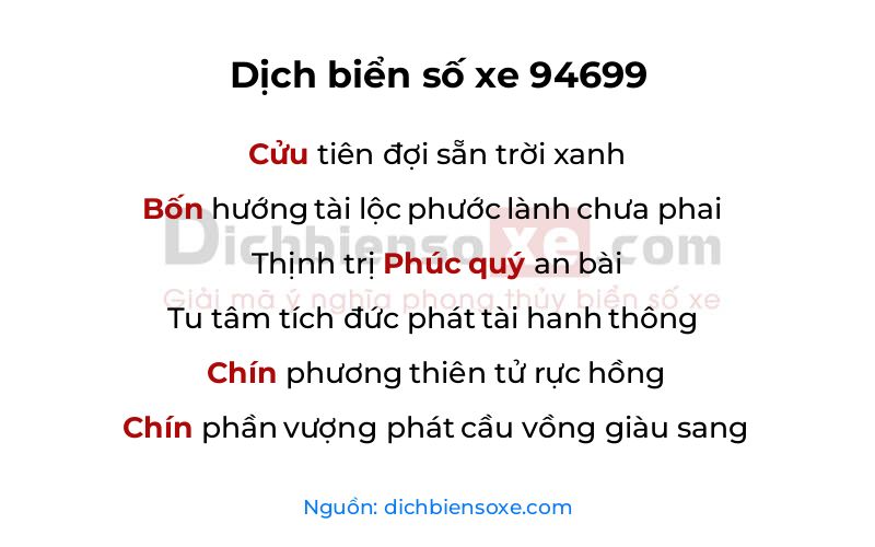 Dịch thơ biển số 94699