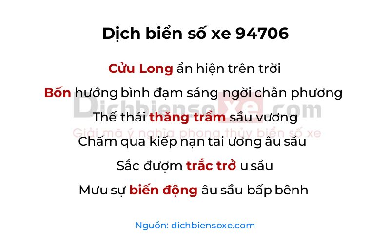 Dịch thơ biển số 94706