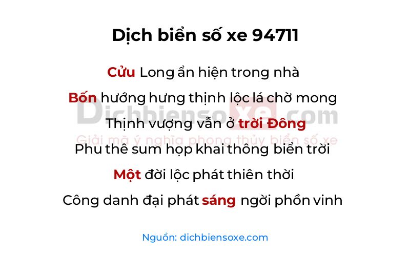 Dịch thơ biển số 94711