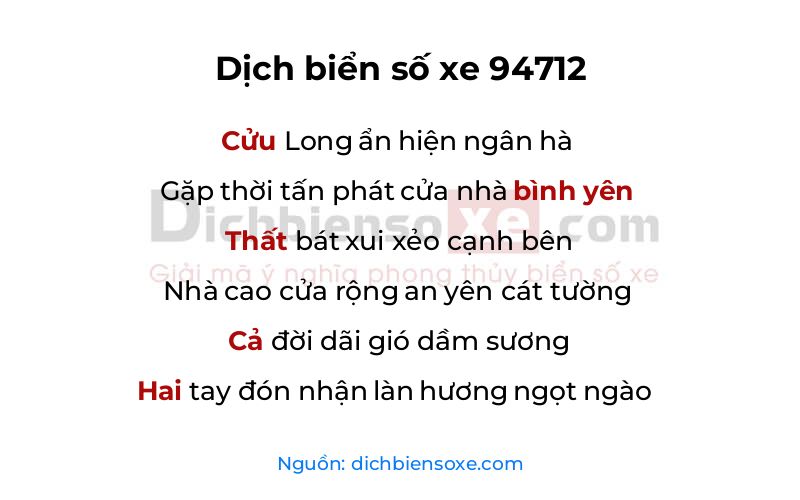 Dịch thơ biển số 94712