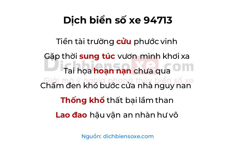 Dịch thơ biển số 94713