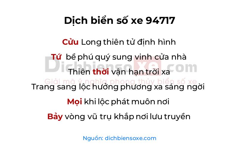 Dịch thơ biển số 94717