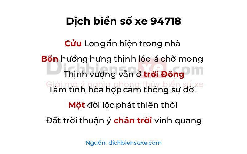 Dịch thơ biển số 94718