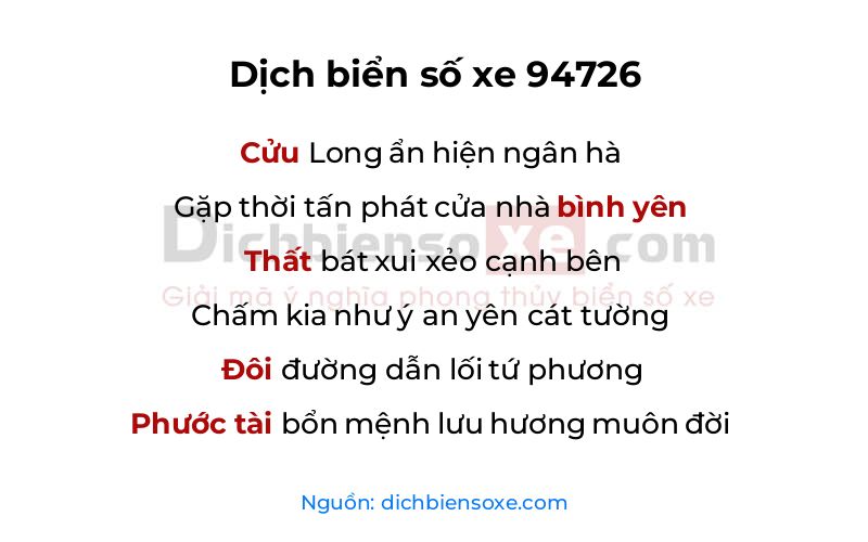 Dịch thơ biển số 94726