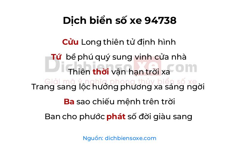 Dịch thơ biển số 94738