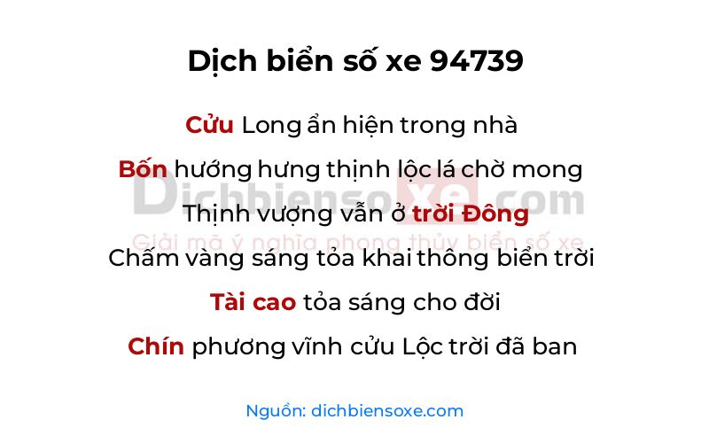 Dịch thơ biển số 94739