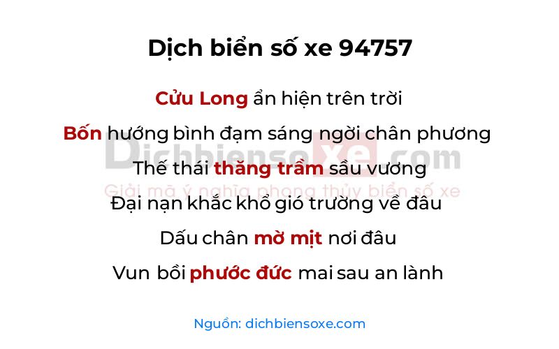 Dịch thơ biển số 94757