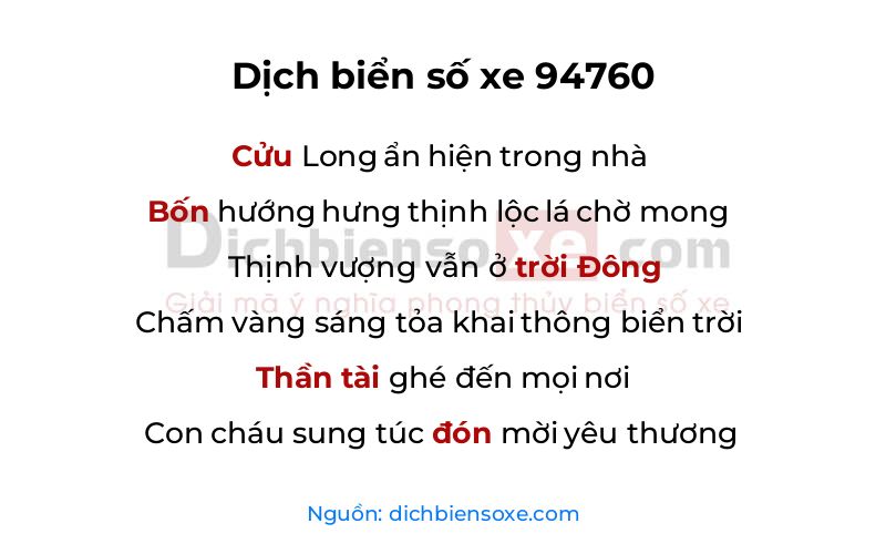 Dịch thơ biển số 94760