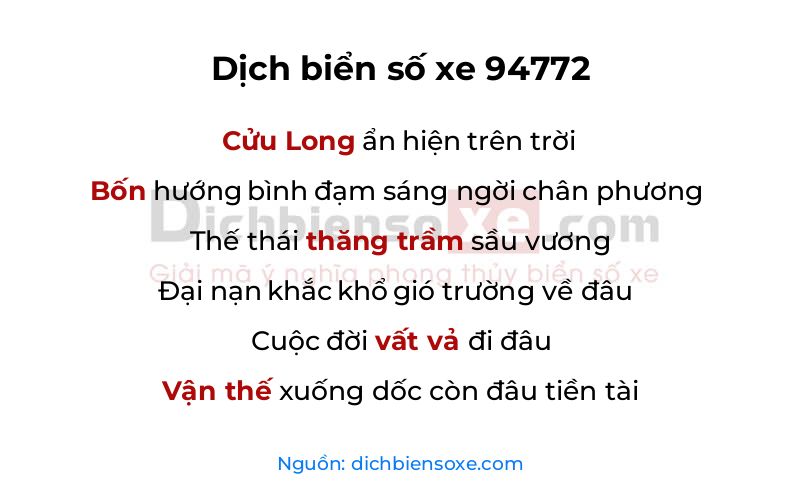 Dịch thơ biển số 94772