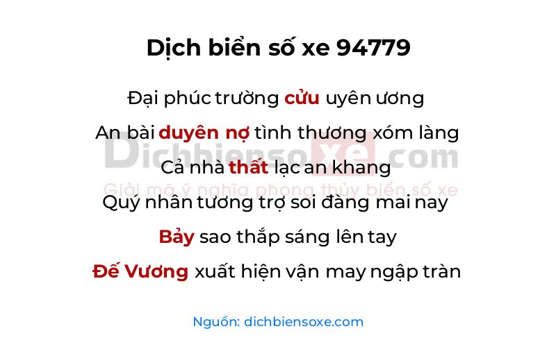 Dịch thơ biển số 94779
