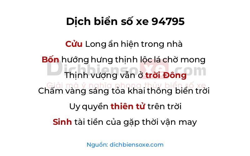 Dịch thơ biển số 94795