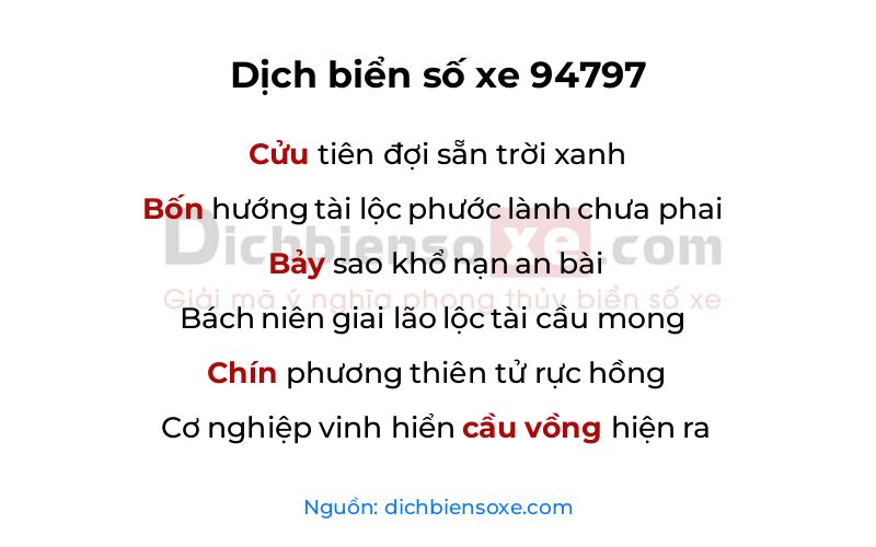 Dịch thơ biển số 94797