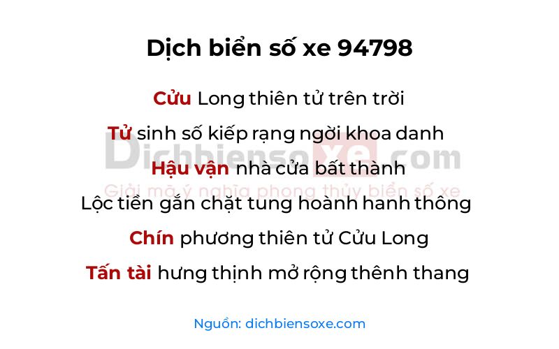 Dịch thơ biển số 94798