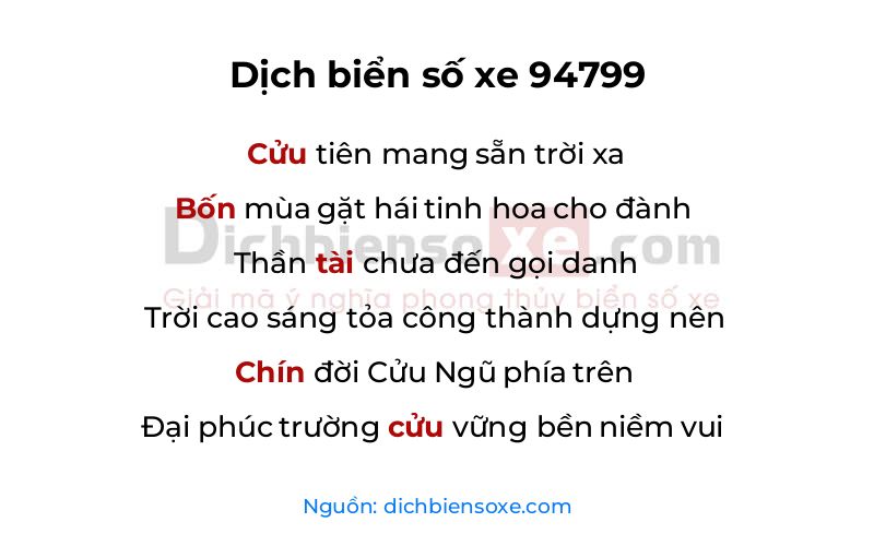 Dịch thơ biển số 94799