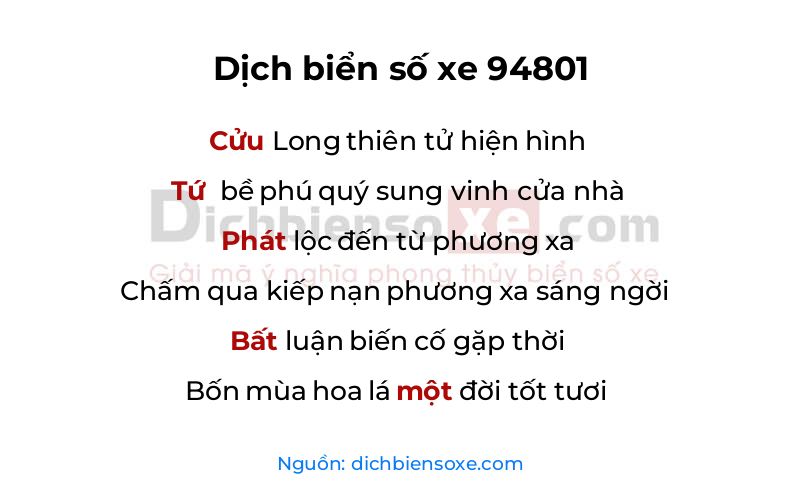 Dịch thơ biển số 94801