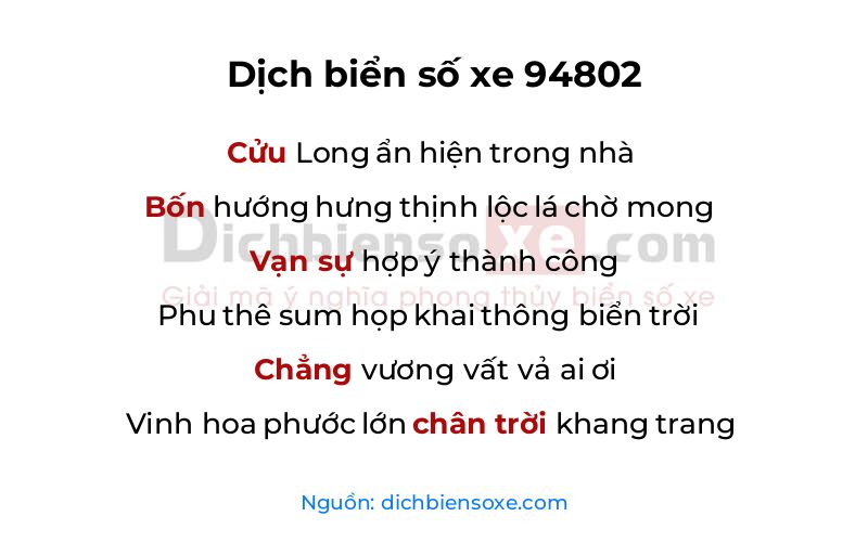 Dịch thơ biển số 94802