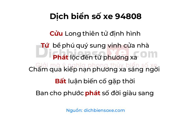 Dịch thơ biển số 94808