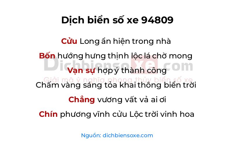Dịch thơ biển số 94809