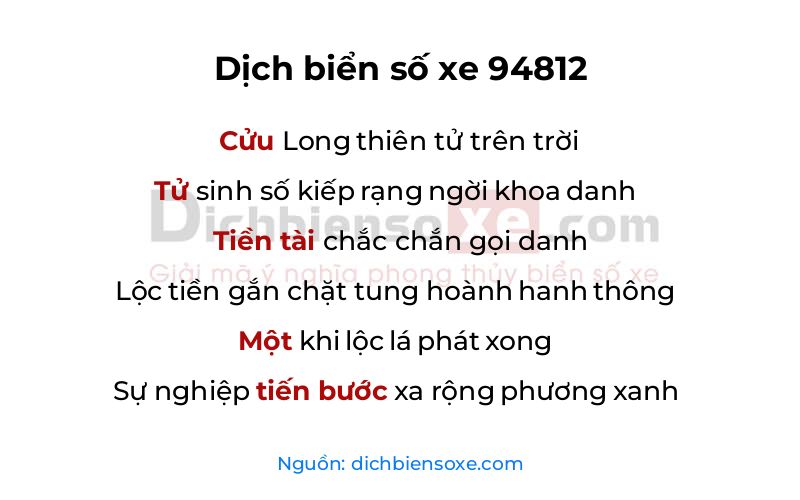 Dịch thơ biển số 94812
