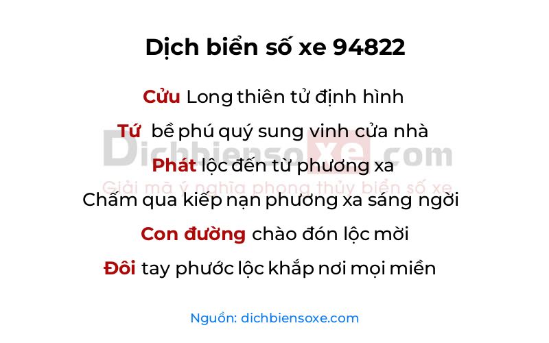 Dịch thơ biển số 94822