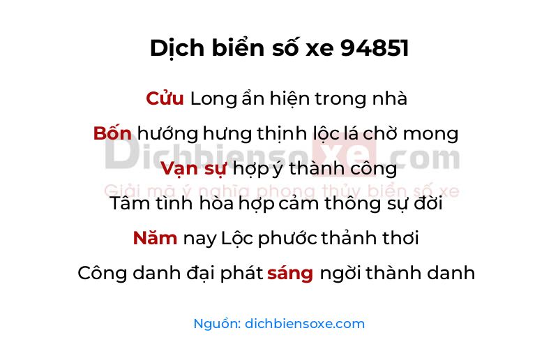 Dịch thơ biển số 94851