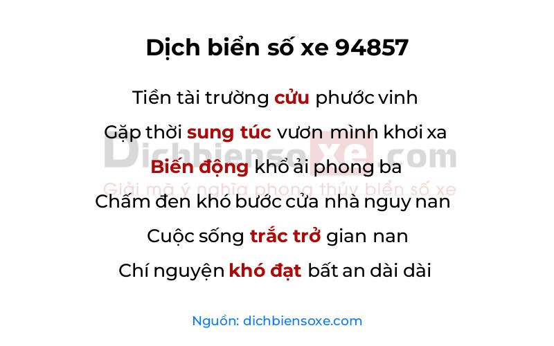 Dịch thơ biển số 94857