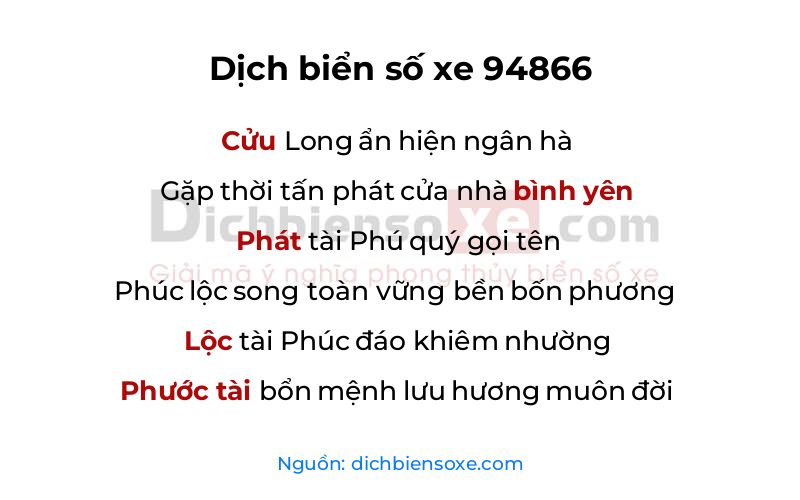 Dịch thơ biển số 94866