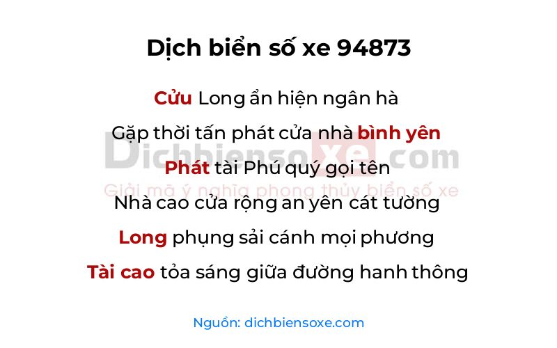 Dịch thơ biển số 94873