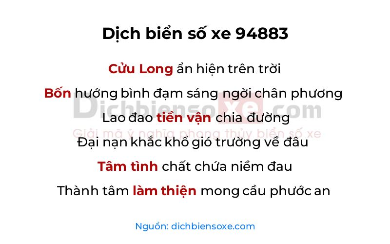 Dịch thơ biển số 94883