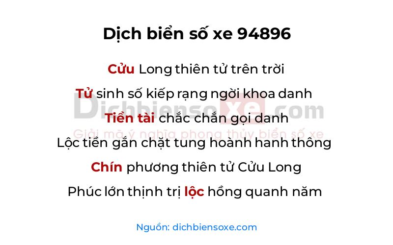 Dịch thơ biển số 94896