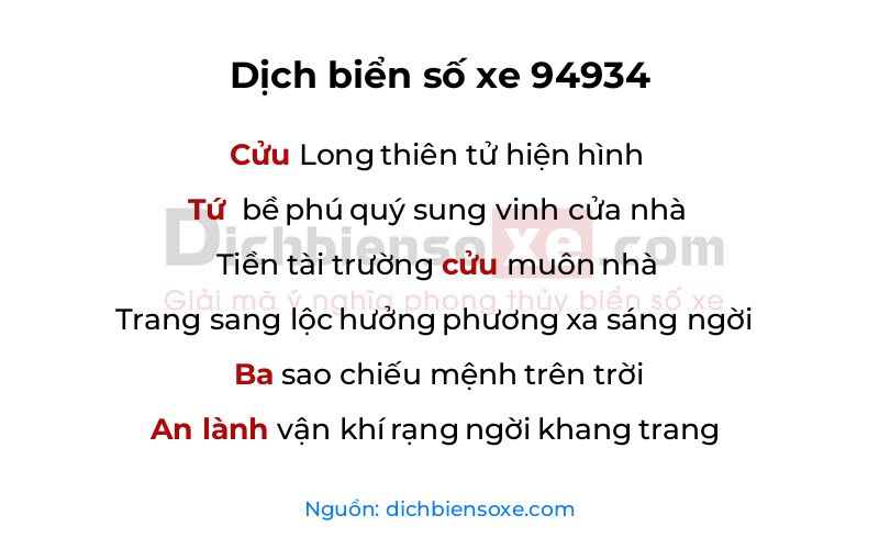 Dịch thơ biển số 94934