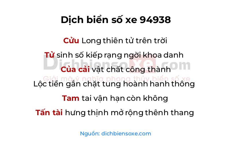 Dịch thơ biển số 94938