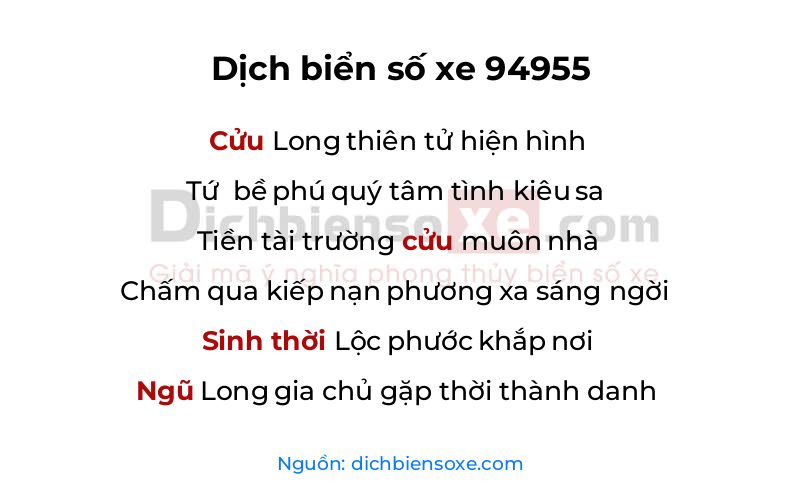 Dịch thơ biển số 94955