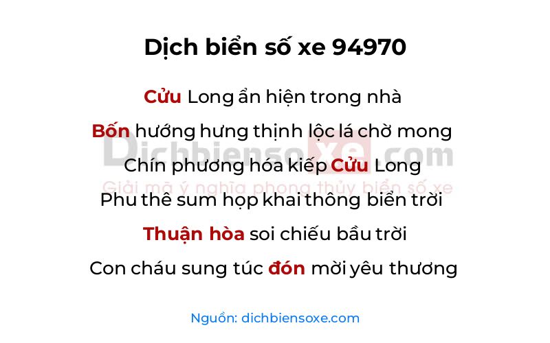 Dịch thơ biển số 94970