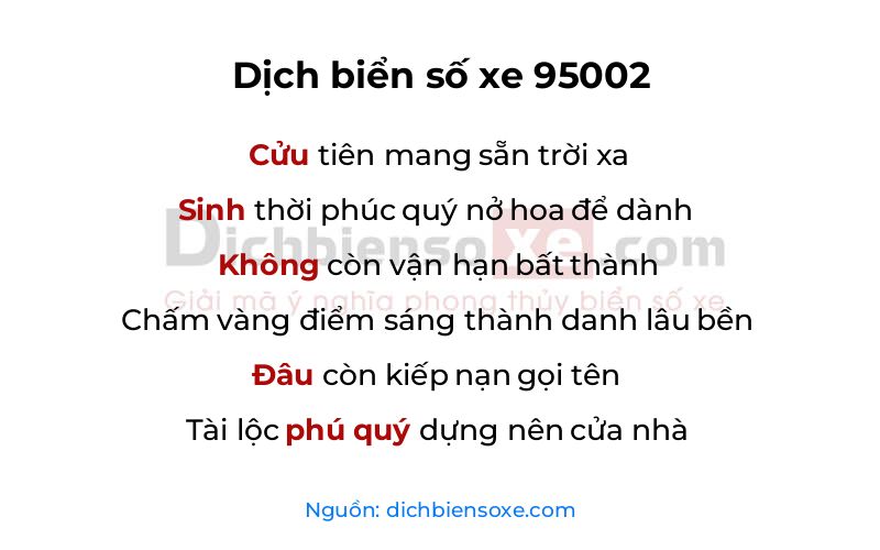 Dịch thơ biển số 95002