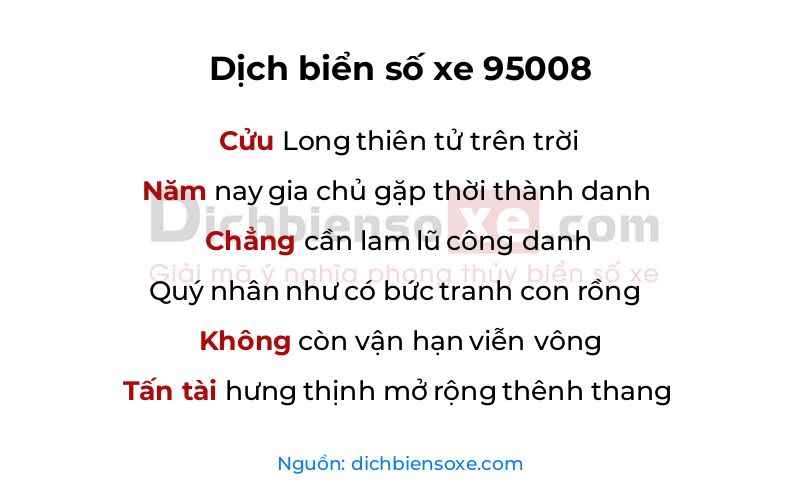 Dịch thơ biển số 95008