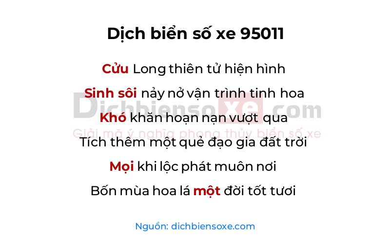 Dịch thơ biển số 95011