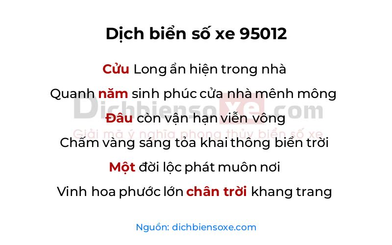Dịch thơ biển số 95012