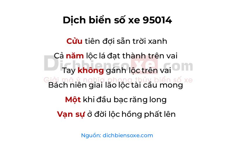Dịch thơ biển số 95014