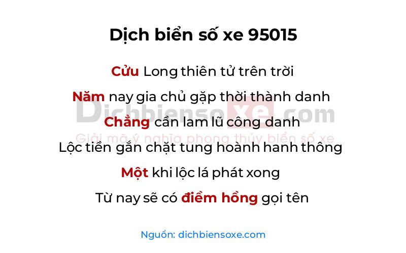 Dịch thơ biển số 95015