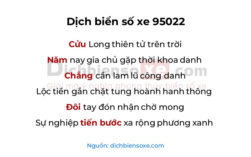 Dịch thơ biển số 95022