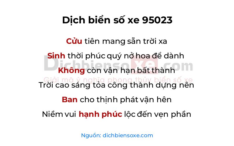 Dịch thơ biển số 95023