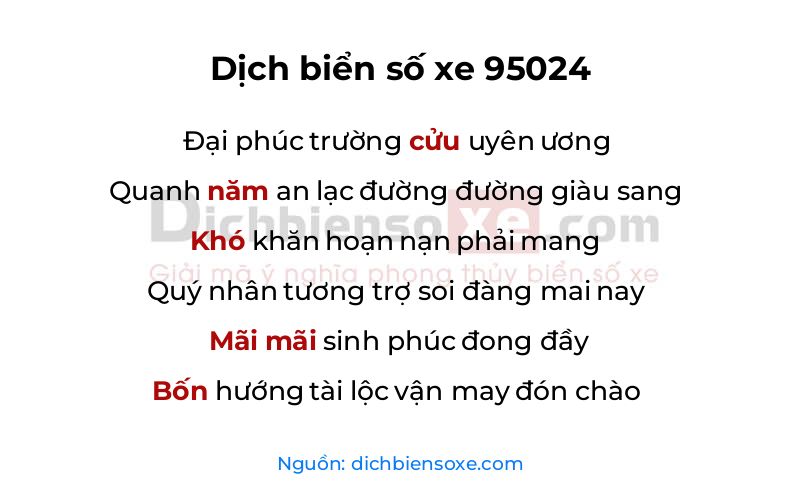 Dịch thơ biển số 95024