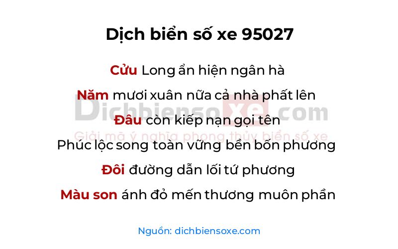 Dịch thơ biển số 95027