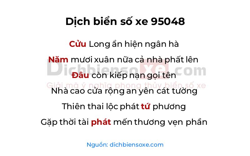 Dịch thơ biển số 95048