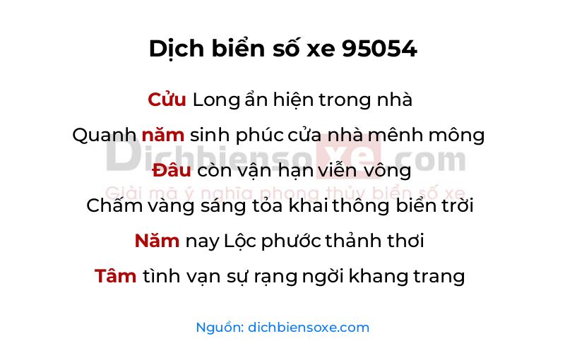 Dịch thơ biển số 95054