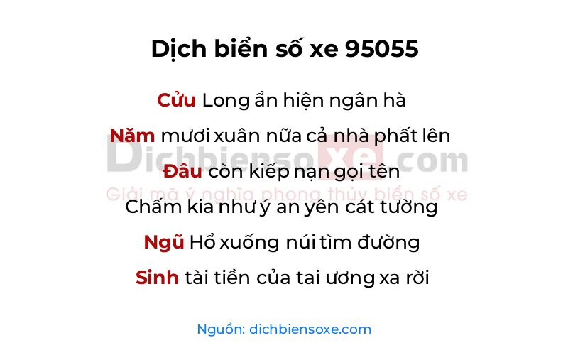 Dịch thơ biển số 95055